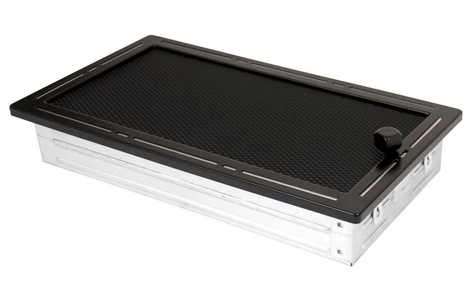 Levně Krbová mřížka 16x32 cm, PREMIUM TREND černý mat s žaluzií