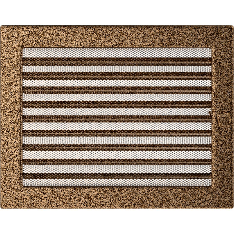 Levně Krbová mřížka 22x30 BASIC staré zlato s žaluzií