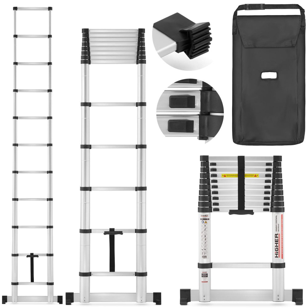 Levně Higher teleskopický žebřík 320cm + taška ML-1032P