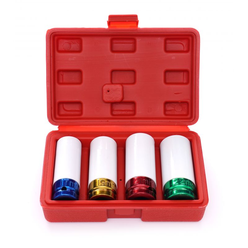 Levně Kraft&Dele KD10523 sada nástrčných klíčů pro hliníkové disky 4 ks 1/2"