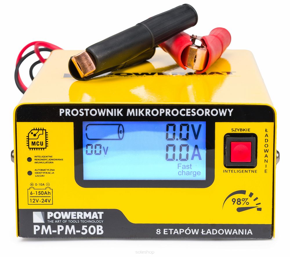 POWERMAT Mikroprocesorová nabíječka baterií 12/24V PM-PM-50B