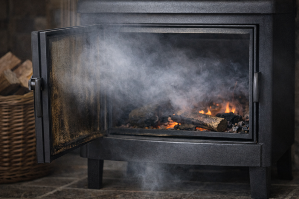 Kouř z krbových kamen – slabý tah nebo nedostatek vzduchu