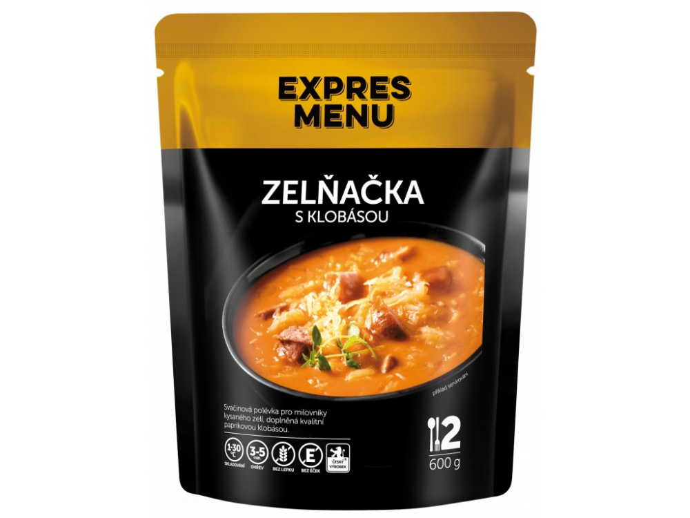 Expres Menu zelná polévka s klobásou 2 porce 600g