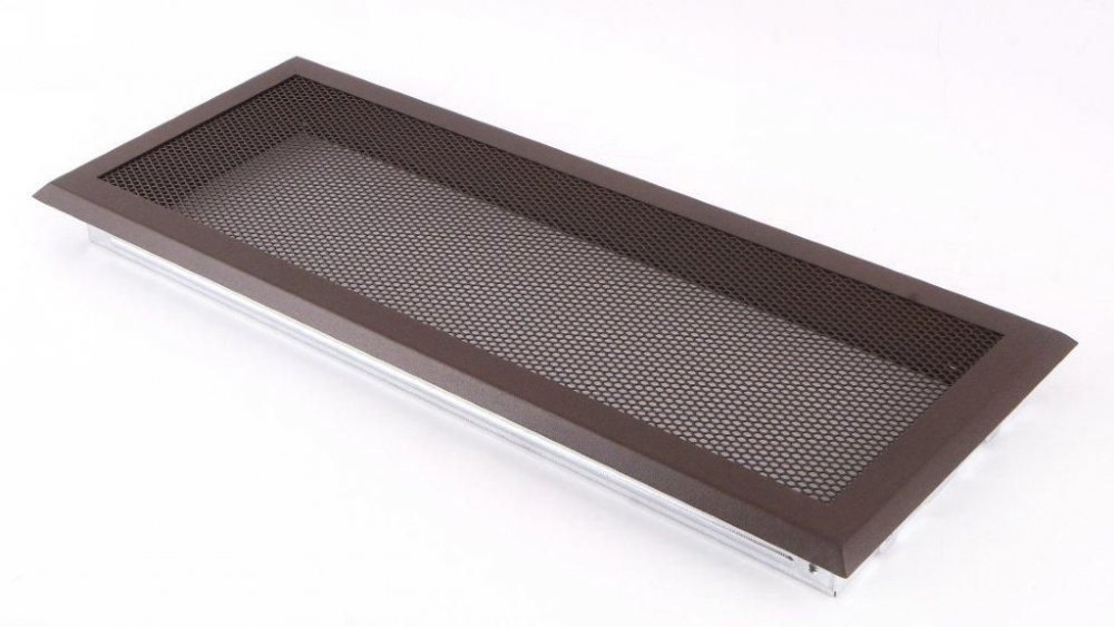 Levně Krbová mřížka 16x45 cm, PREMIUM hnědý brokát
