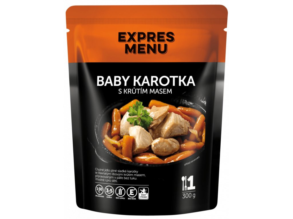 Expres Menu baby karotka s krůtím masem 1 porce 300g