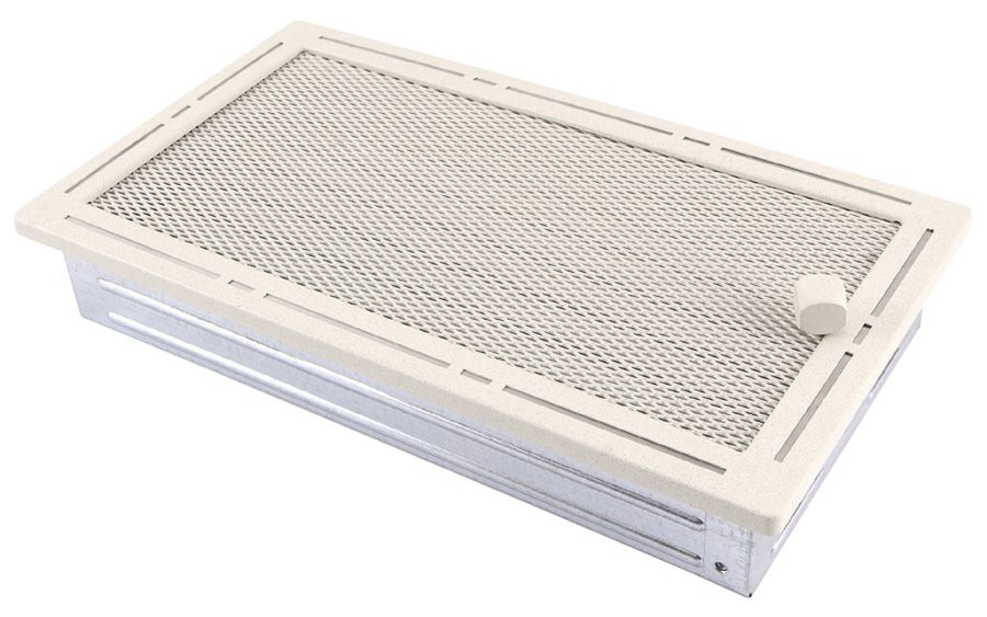 Levně Krbová mřížka 16x32 cm, PREMIUM TREND krémový brokát s žaluzií