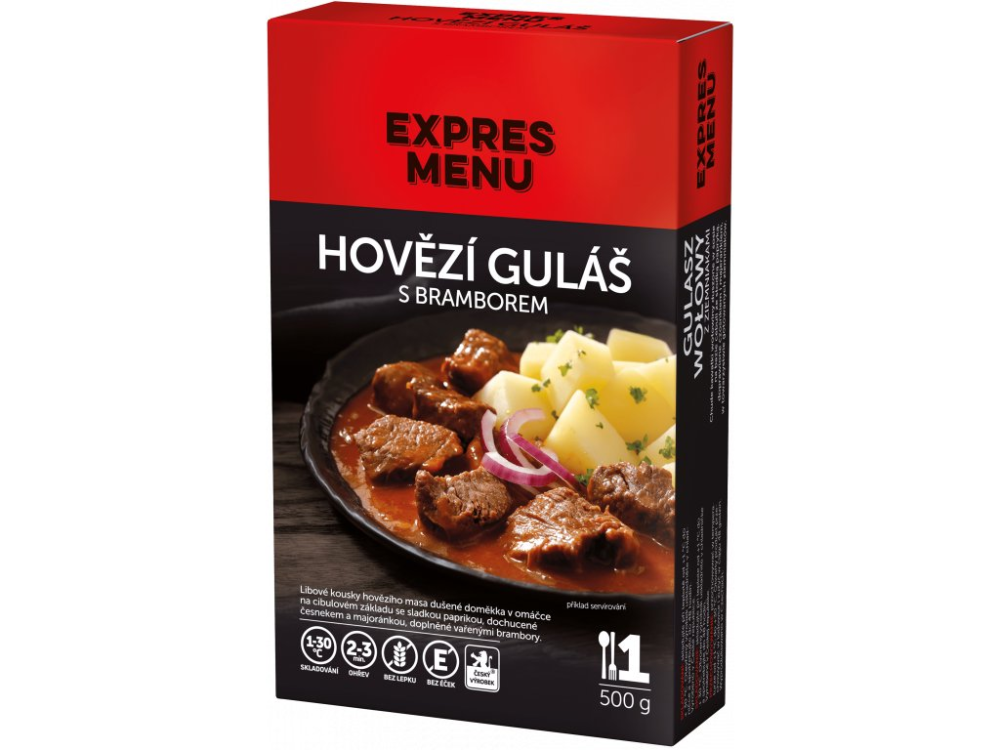 Expres Menu hovězí guláš s bramborem 1 porce 500g