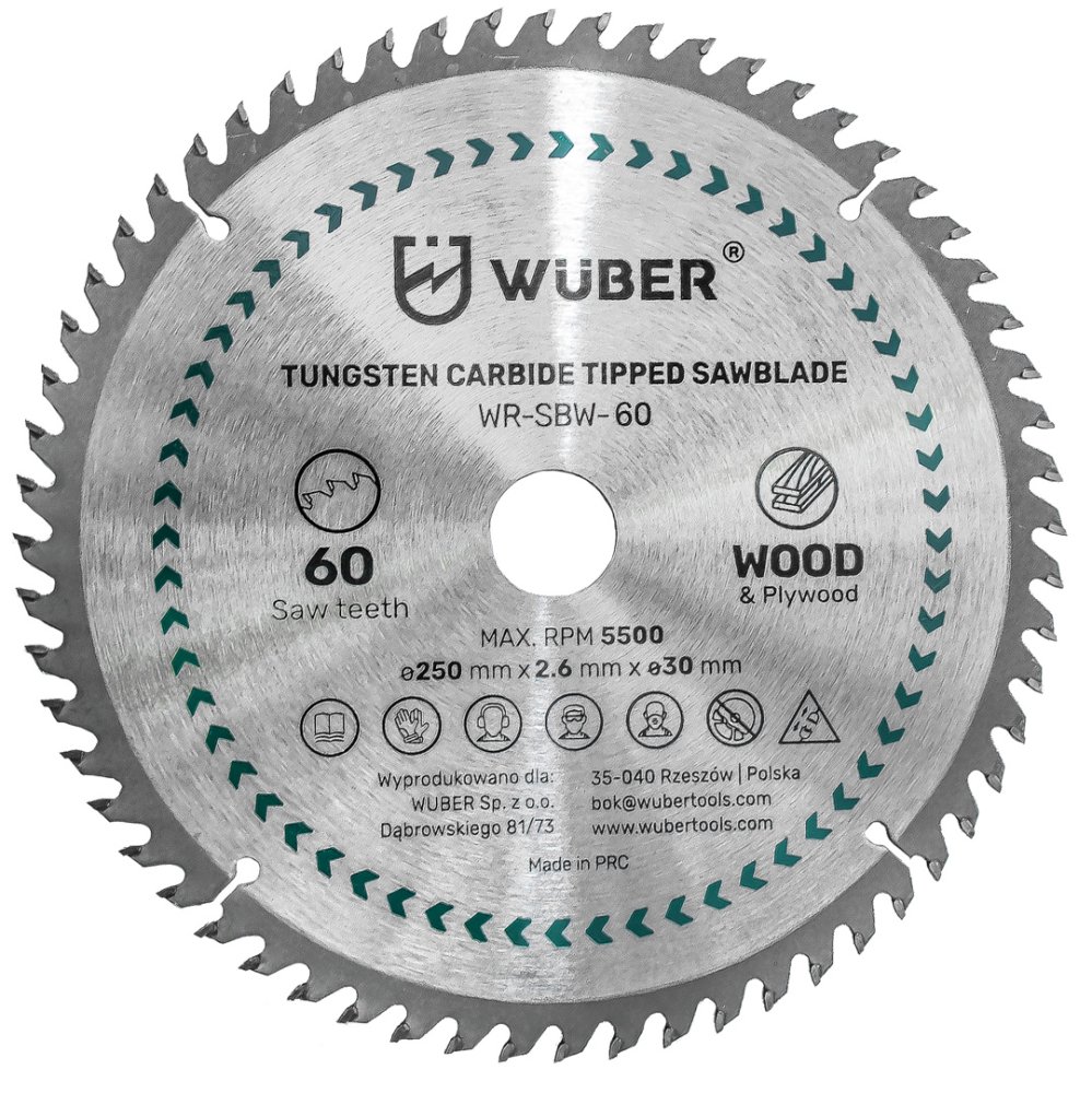 WUBER Pilový kotouč 250x2,6x30mm 60zubů W60077