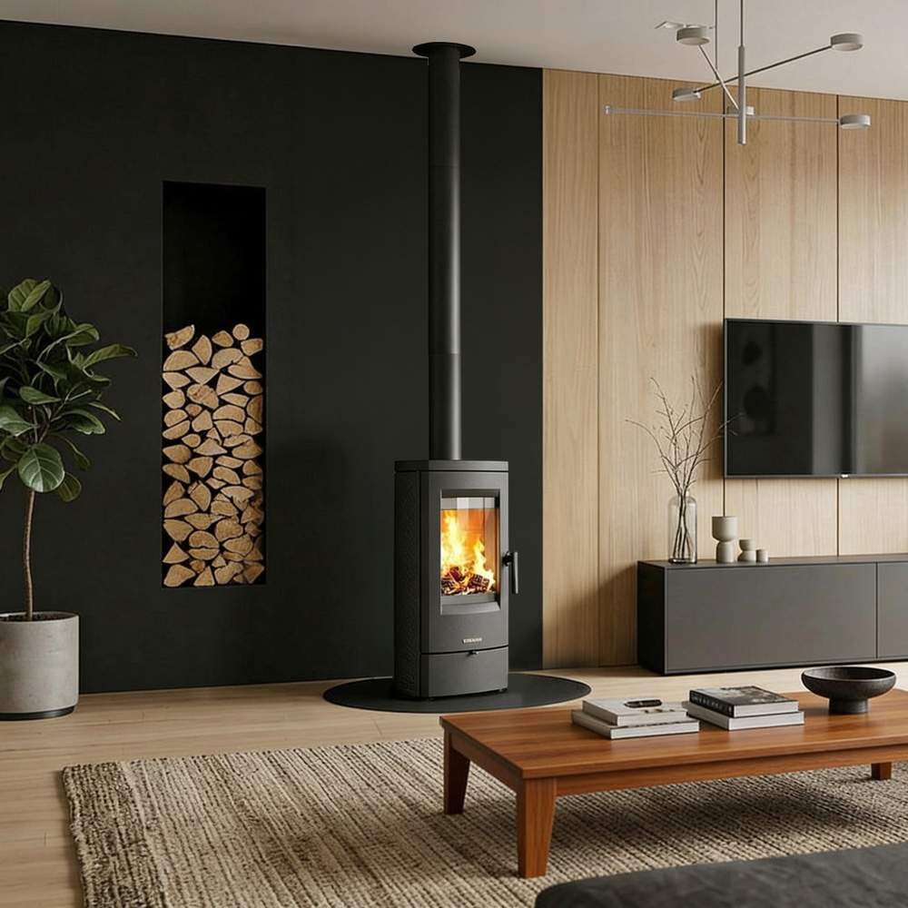 Krbová kamna NORDflam SORA, 7 kW, černá