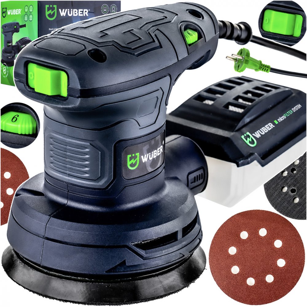 Levně WUBER Vibrační bruska 1100W + nádoba na prach W23001