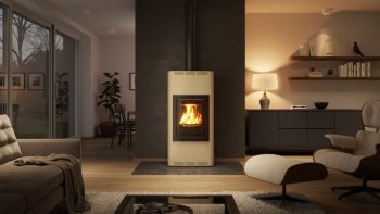 HS FLAMINGO krbová kamna AQUAFLAM 12 s výměníkem základní regulace krémová