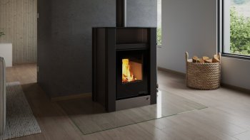 HS FLAMINGO krbová kamna AQUAFLAM VARIO LEND 11/7 kW - šedá - elektronická regulace