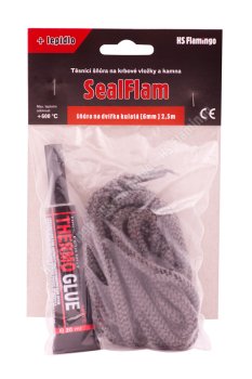 Těsnící šňůra na dvířka kulatá + lepidlo 6mm 2,5m