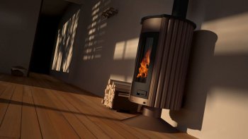 HS FLAMINGO krbová kamna MASTERFLAMME Medie II - hnědá - sametová