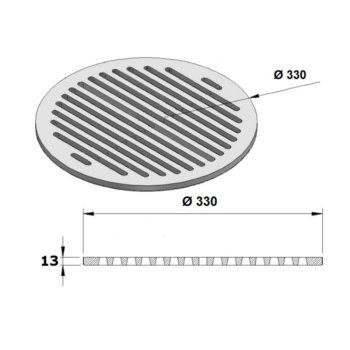 330 mm litinový rošt kulatý