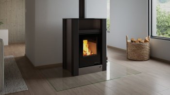 HS FLAMINGO krbová kamna AQUAFLAM VARIO LEND 11/7 kW - šedá - elektronická regulace