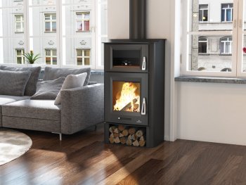 Krbová kamna BRONPI TUDELA s troubou, 13 kW, černá
