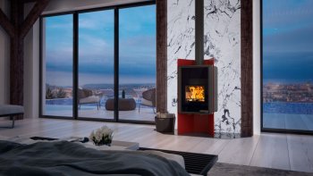 HS FLAMINGO krbová kamna DELUXE PULAU - červená