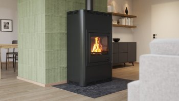 HS FLAMINGO krbová kamna AQUAFLAM 25 s výměníkem manuální regulace černá