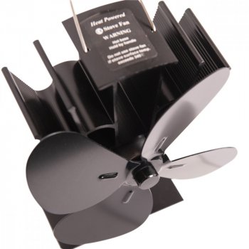 Ventilátor na kamna FLAMINGO čtyřlopatkový, černý