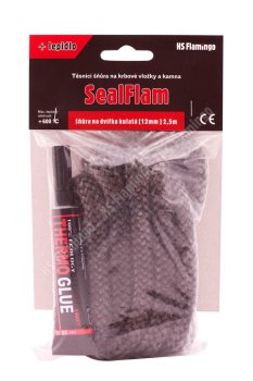 Těsnící šňůra na dvířka kulatá + lepidlo 12mm 2,5m