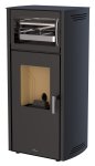 Peletová kamna s troubou Bronpi NOA HORNO, 10 kW, černá