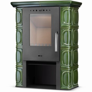 Kachlová kamna FLAMA ELDUR ECO, 6 kW, zelená
