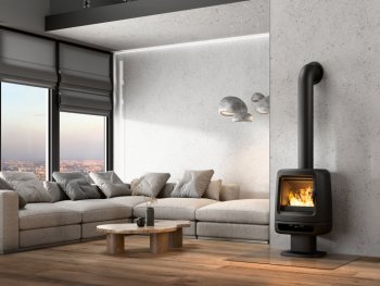 Krbová kamna NORDflam PILLAR, 5,7 kW, černá