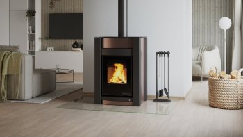 HS FLAMINGO krbová kamna AQUAFLAM VARIO KALMAR 11/5 kW - hnědá sametová