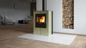 HS FLAMINGO krbová kamna EVENES - olivová