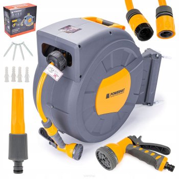 POWERMAT Samonavíjecí buben se zahradní hadicí 35m 1/2" PM-ABNW-35M