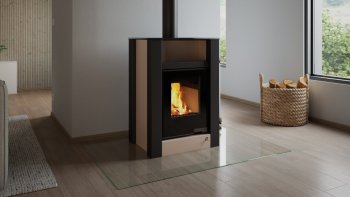 HS FLAMINGO krbová kamna AQUAFLAM VARIO LEND 11/7 kW - krémová - elektronická regulace