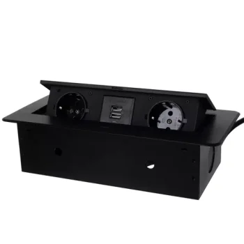 IZOXIS 21446 Dvojitá zásuvka ukrytá v desce stolu s USB
