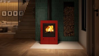 HS FLAMINGO krbová kamna EVENES - červená