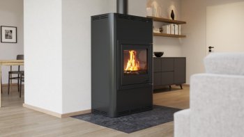 HS FLAMINGO krbová kamna AQUAFLAM 25 s výměníkem manuální regulace černá