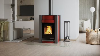 HS FLAMINGO krbová kamna AQUAFLAM VARIO KALMAR 11/7 kW - červená