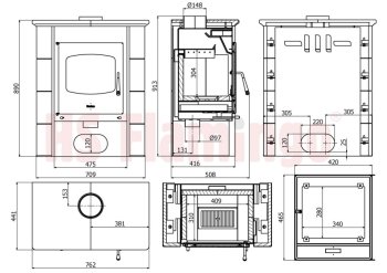 HS FLAMINGO kachlová kamna BALI - bílá