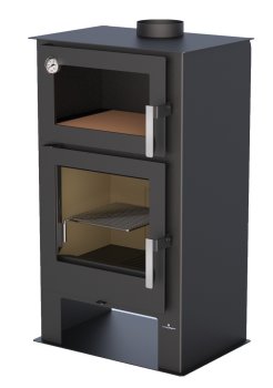 Krbová kamna BRONPI GIJÓN-H s troubou, 11 kW, černá