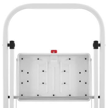 HIGHER Ocelové skládací schůdky – 3 stupně, bílá barva