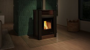 HS FLAMINGO krbová kamna AQUAFLAM VARIO LEND 11/7 kW - hnědá - elektronická regulace