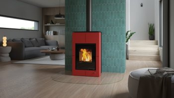 HS FLAMINGO krbová kamna AQUAFLAM VARIO SAPORO 11/7 kW - červená
