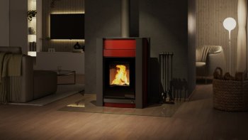 HS FLAMINGO krbová kamna AQUAFLAM VARIO KALMAR 11/7 kW - červená