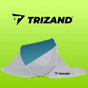 TRIZAND 10182 Plážový stan 220 x 120 x 90 cm tyrkysově šedý