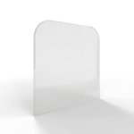 Sklo pod kamna - FLAMINGO Oblouk 1000x1000 mm, fazeta / 2xR200 / 6 mm