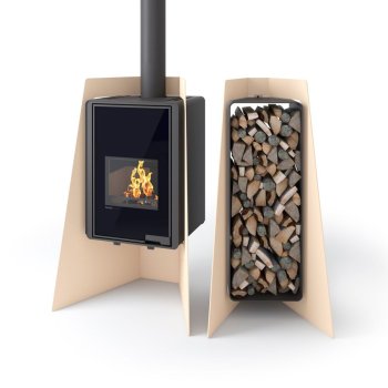 Stojan na dřevo FLAMINGO DELUXE 3 - černá