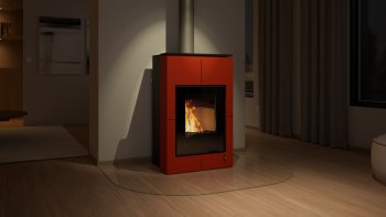 HS FLAMINGO krbová kamna AQUAFLAM VARIO SAPORO 11/7 kW - červená