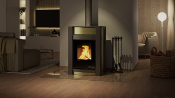 HS FLAMINGO krbová kamna AQUAFLAM VARIO KALMAR 11 kW - olivová (bez výměníku)