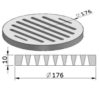 180 mm litinový rošt kulatý