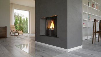 HS FLAMINGO krbová vložka AQUAFLAM 17 PANORAMA s výměníkem a základní regulací