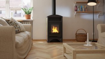 HS FLAMINGO krbová kamna AQUAFLAM VARIO BARMA 11/5 kW - Bělený Dub - elektronická regulace